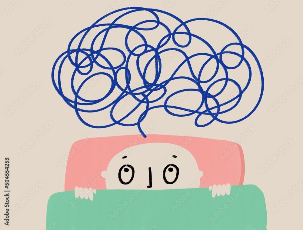 Mental health problems to sleep illustration